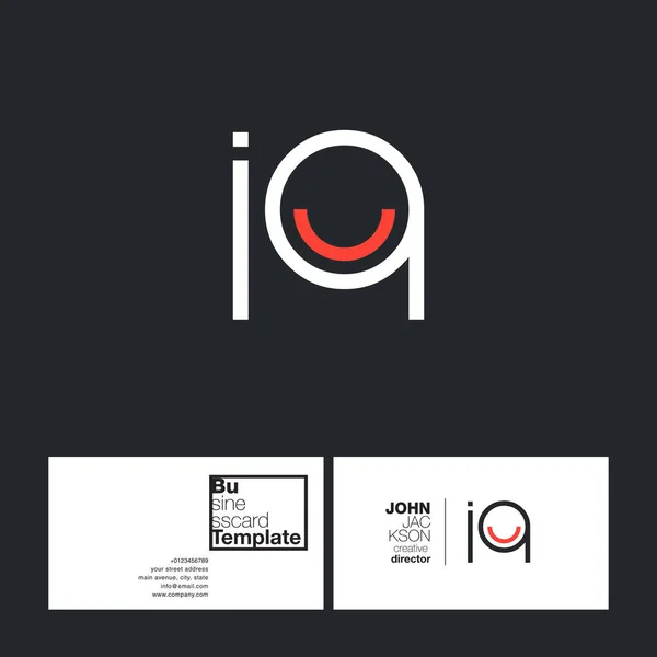 Ronde brief logo Iq — Stockvector