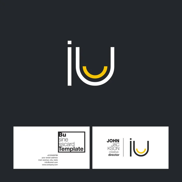 Круглые буквы логотип IU — стоковый вектор