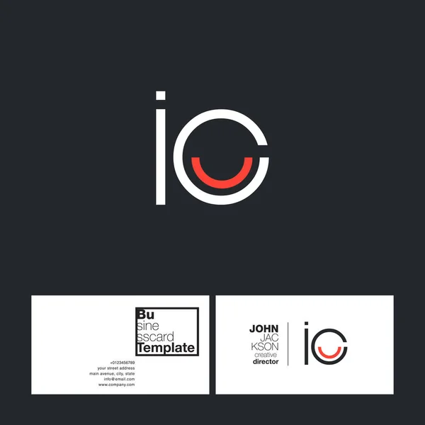 Letra redonda logo IC — Vector de stock