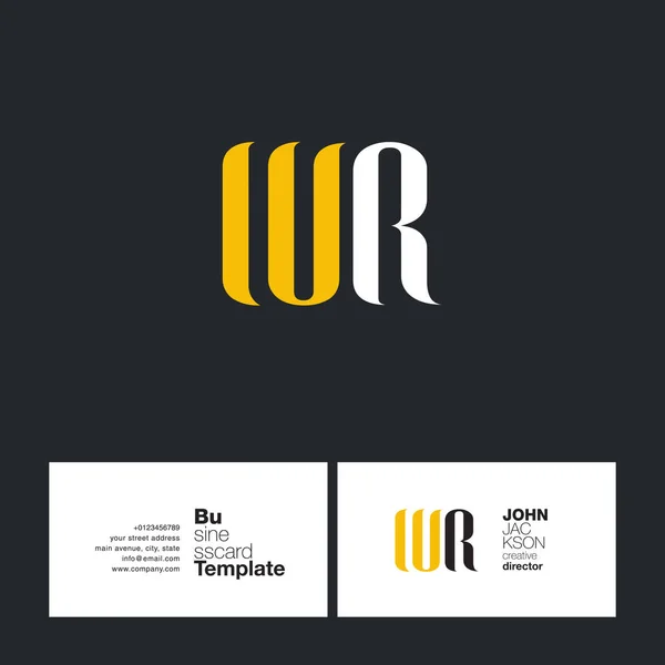 WR γράμματα λογότυπο επαγγελματικής κάρτας — Διανυσματικό Αρχείο