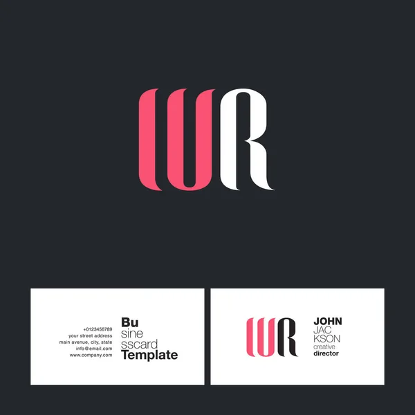 Tarjeta de visita del logotipo de WR Letters — Vector de stock