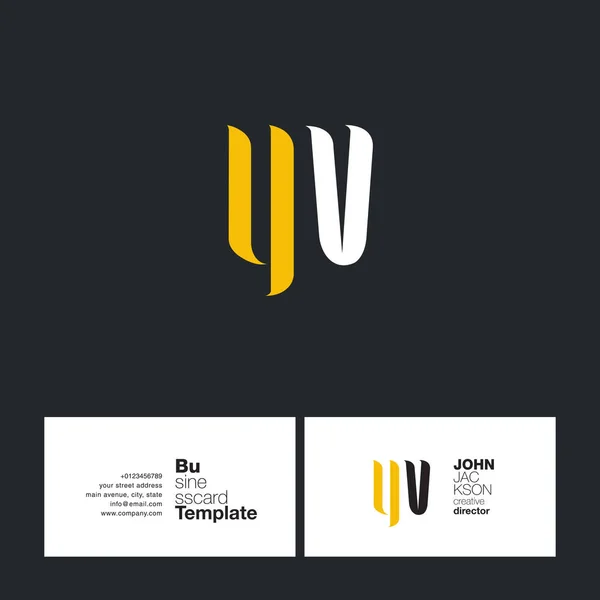 Logotipo de letras conjuntas YV — Vector de stock
