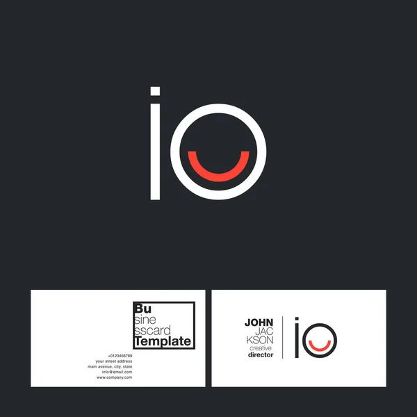 Letra redonda logo IO — Vector de stock