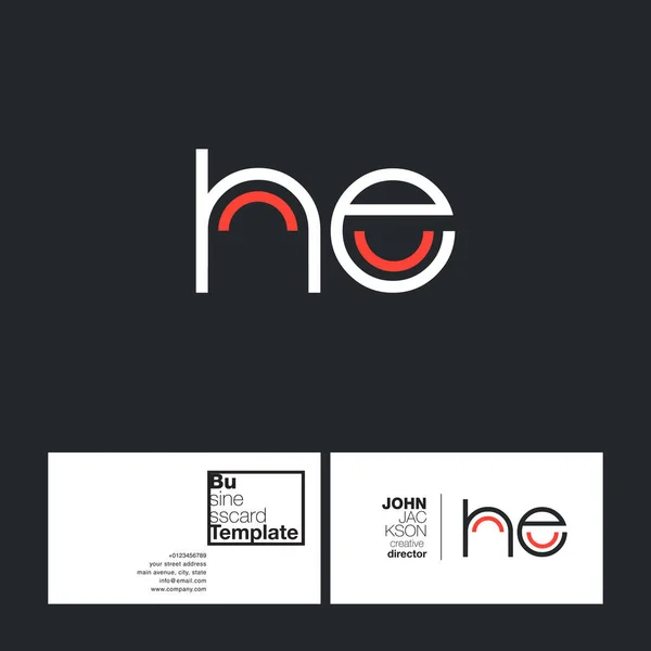 Круглые письма логотип HE — стоковый вектор