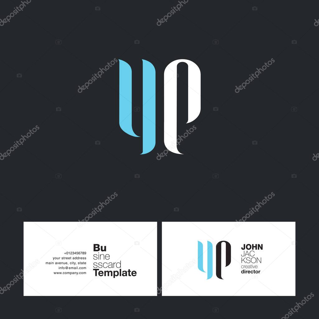 YP Joint Letters Logo, Business Card Template, Vector