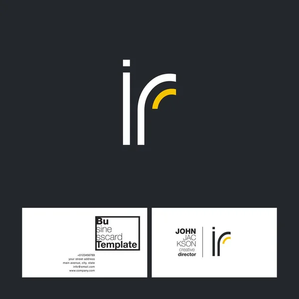 Letra redonda logo IR — Vector de stock
