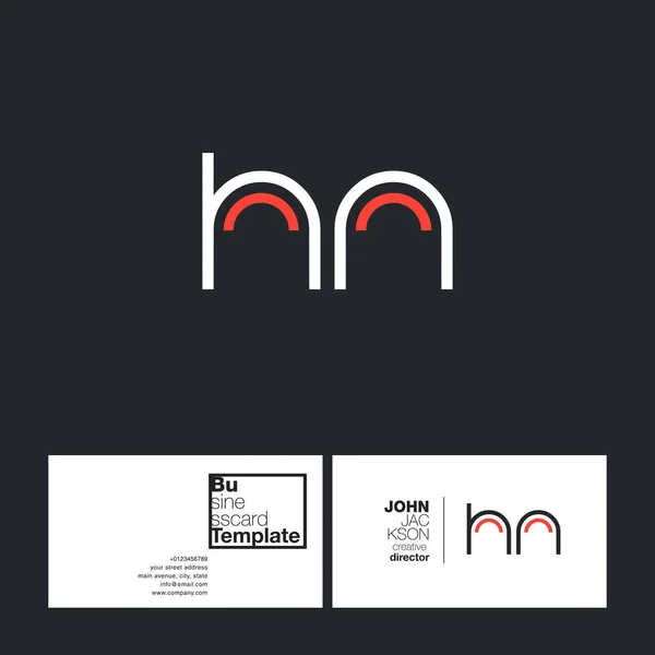 Runde Buchstaben Logo hn — Stockvektor