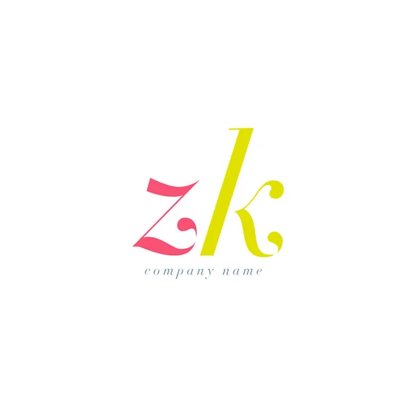 Zk Italics Cartas Conjuntas Logo — Archivo Imágenes Vectoriales