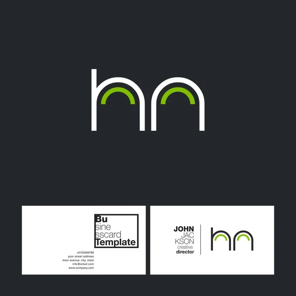 Круглые буквы логотип HN — стоковый вектор