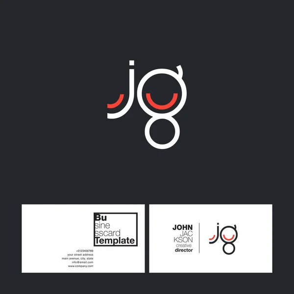 Круглые буквы логотипа JG — стоковый вектор