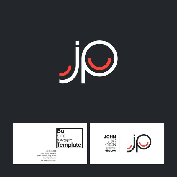 Круглые буквы логотипа JP — стоковый вектор