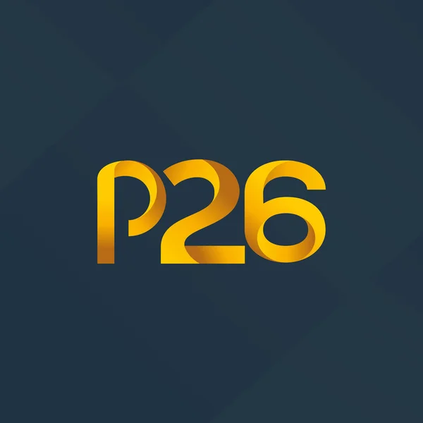 Betű és számjegy P26 logó — Stock Vector