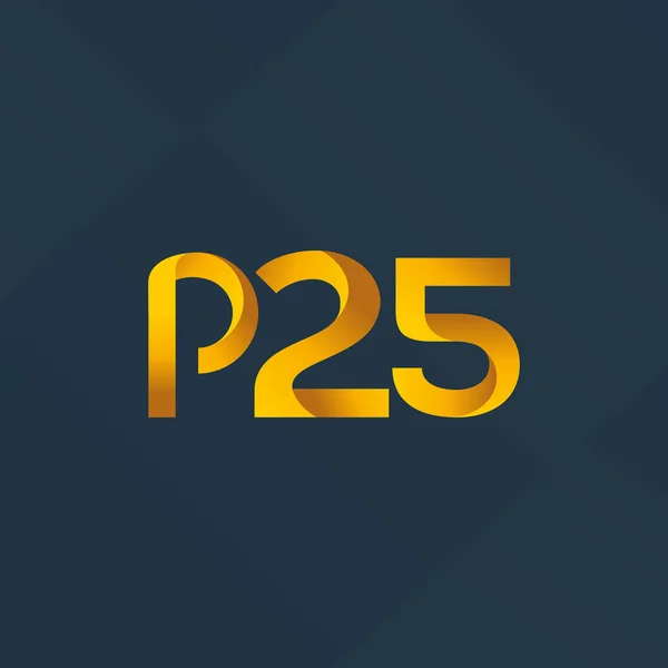 Betű és számjegy P25 logó — Stock Vector