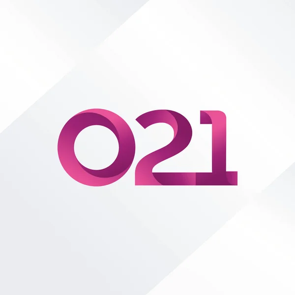 Letra y dígito logo O21 — Vector de stock
