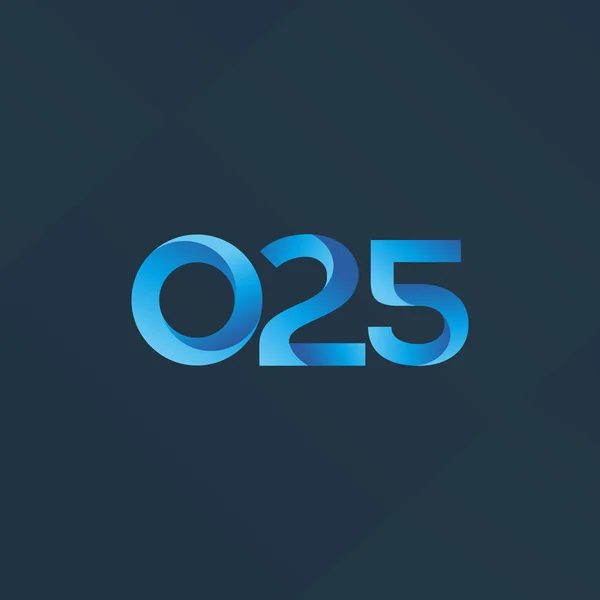 문자와 숫자 O25 로고 — 스톡 벡터