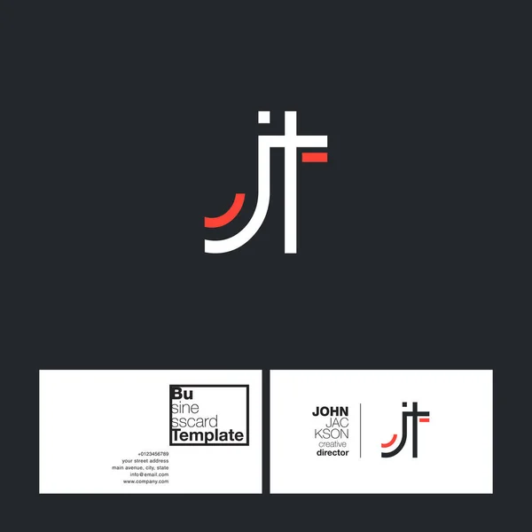 Letra redonda logo JT — Vector de stock