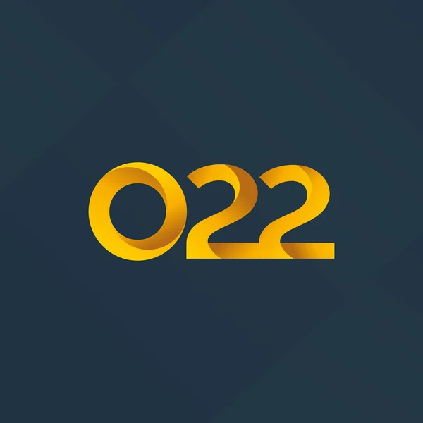 문자와 숫자 O22 로고 — 스톡 벡터