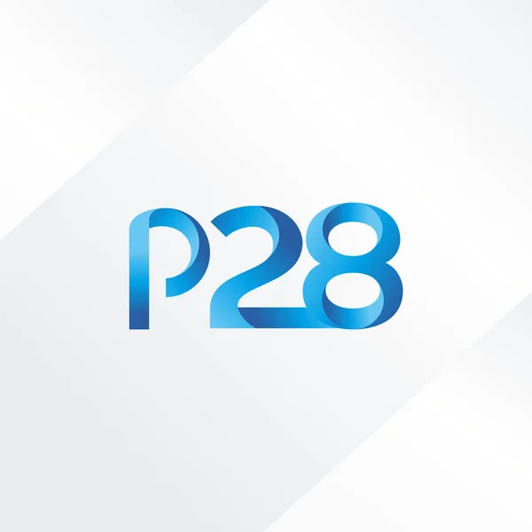 Logotipo da letra e do dígito P28 —  Vetores de Stock