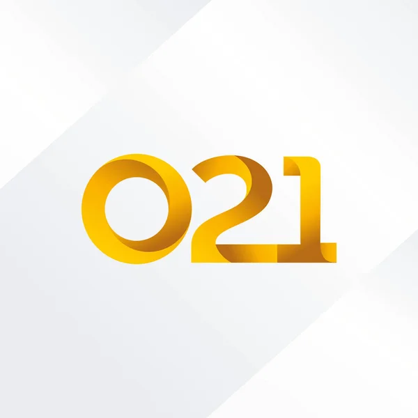 Logotipo da letra e do dígito O21 — Vetor de Stock