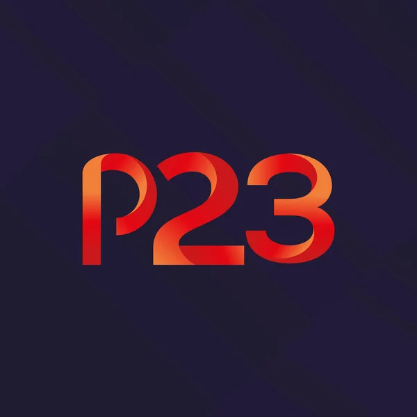 Buchstabe und Ziffer p23 Logo — Stockvektor