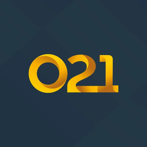 Logotipo da letra e do dígito O21 — Vetor de Stock