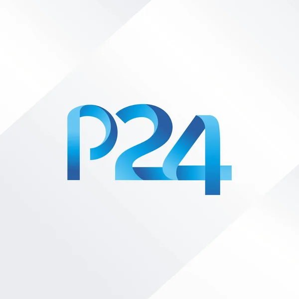 Betű és számjegy P24 logó — Stock Vector
