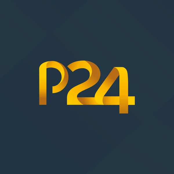 Betű és számjegy P24 logó — Stock Vector