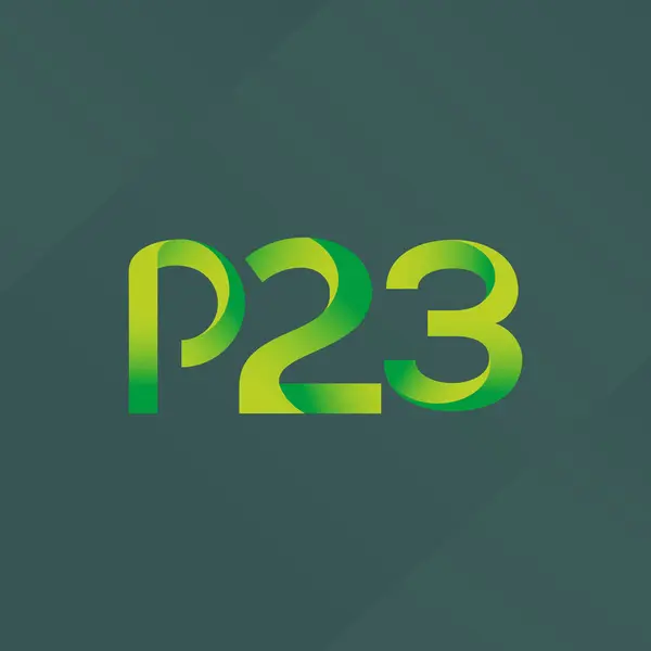 Betű és számjegy P23 logó — Stock Vector