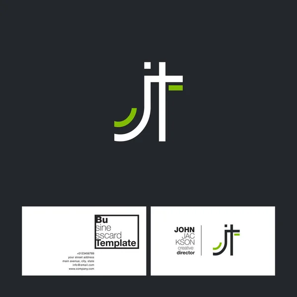 Круглые буквы логотипа JT — стоковый вектор