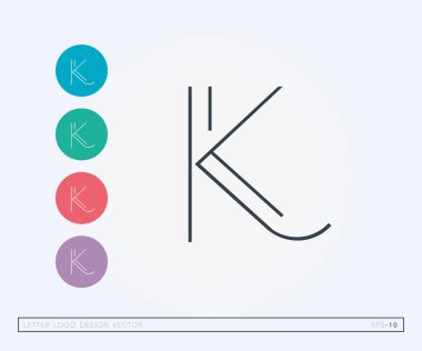 K harfi logo şablonu