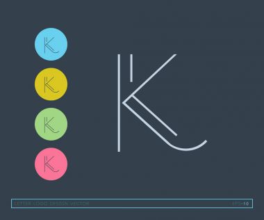 K harfi logo şablonu