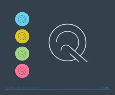 Q harfi logo şablonu