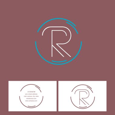 R harfi logo şablonu