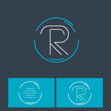 R harfi logo şablonu