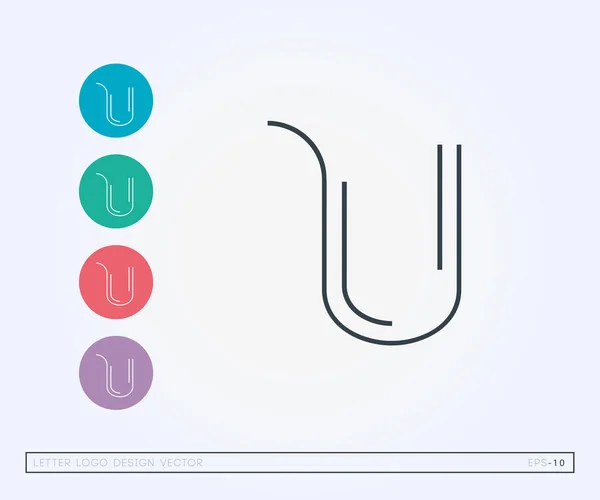 U 文字ロゴのテンプレート — ストックベクタ