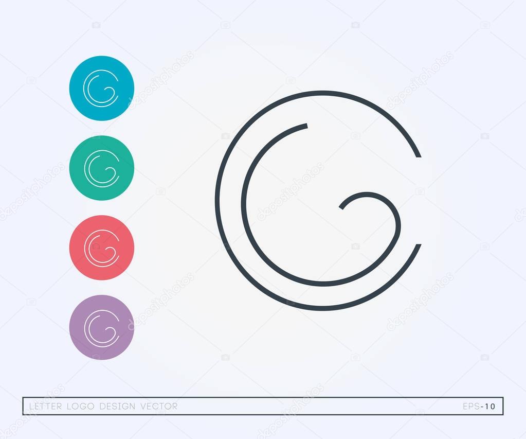 C Thin Line With Round Frame Single Letter Company Logo Template With Business Card Template Vector Illustration Corporate Identity Premium Vector In Adobe Illustrator Ai Ai Format Encapsulated Postscript