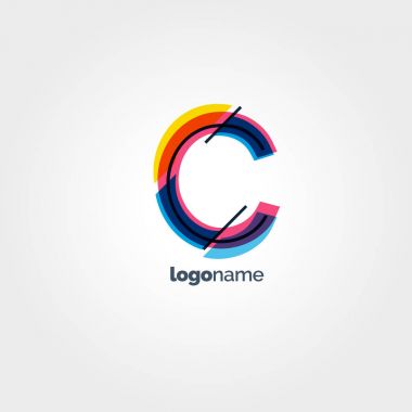 C harfi logo şablonu