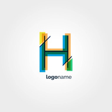 H harfi logo şablonu