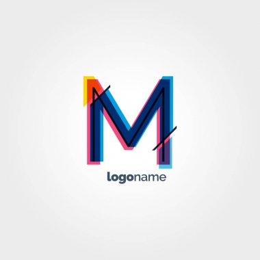 M harfi logo şablonu