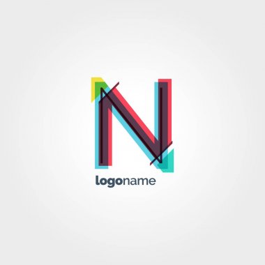 N Harfi Logo Şablonu