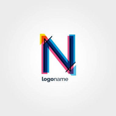 N Harfi Logo Şablonu