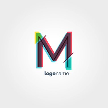 M harfi logo şablonu