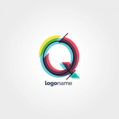 Q harfi logo şablonu