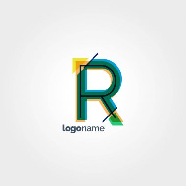 R harfi logo şablonu