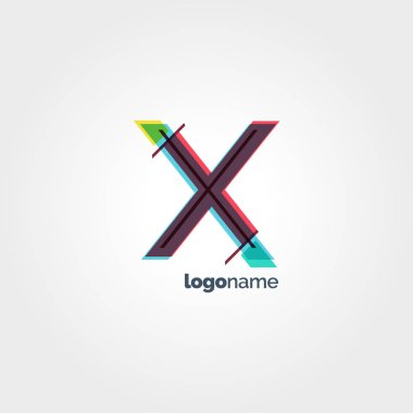 X Harfi Logo Şablonu