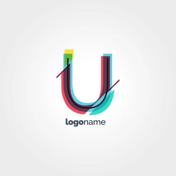 U mektup logo şablonu — Stok Vektör