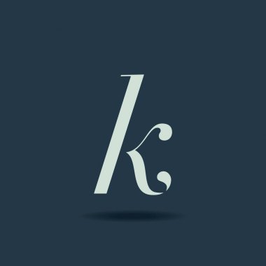 K italik mektup Logo 