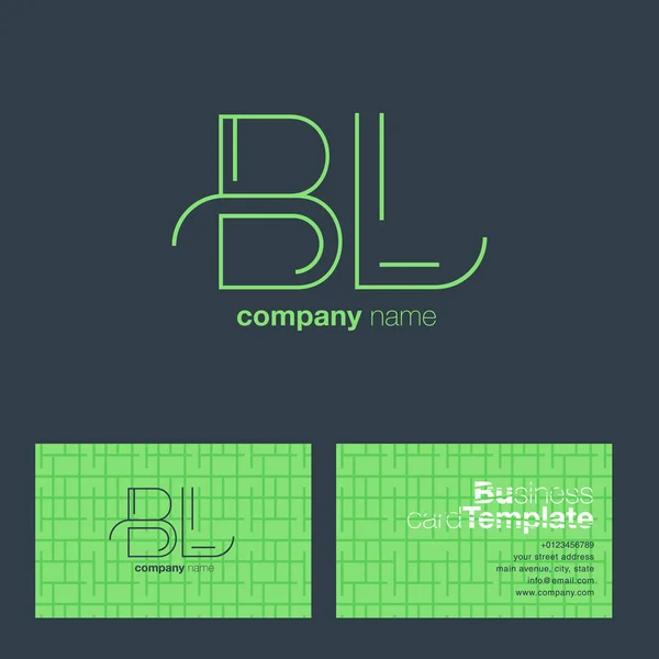 Vonal levél logó Bl — Stock Vector