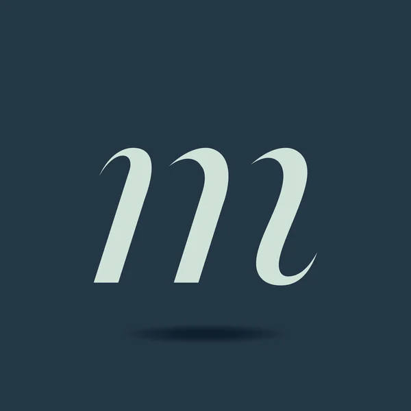 Logo kurzíva písmeno M — Stockový vektor
