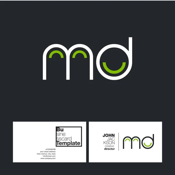 Lettres rondes logo MD — Image vectorielle